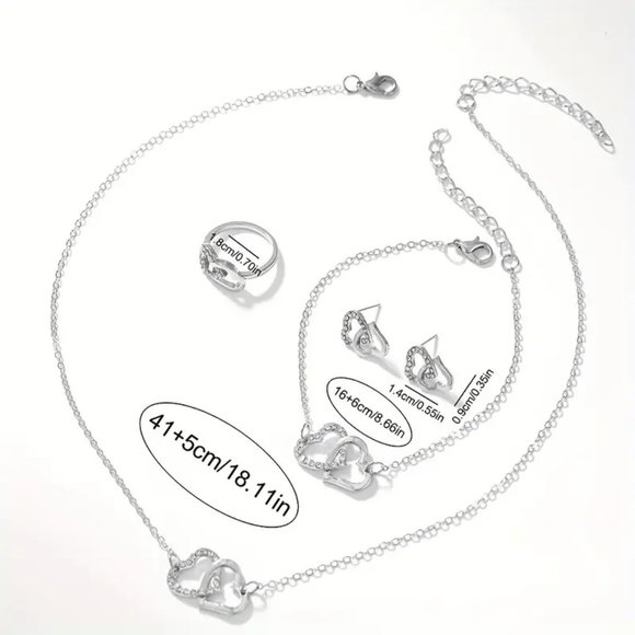 1pc Rhinestone Decor Quartz Watch Flower Pointer Analog Dress Watch & 5pcs Jewel - Picture 3 of 3